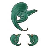 Thune Norway Bird Of Paradise Brooch & Earrings