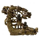 Antique Chinese Polychromed Wood Carving