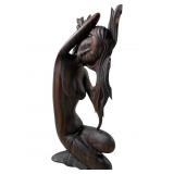 Balinese Nude woman teak wood sculpture