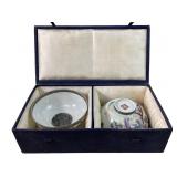 Pair Of Antique Chinese famille EggShell Bowls