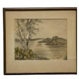 Ephel Ruhadel 1935 Landscape Watercolor Painting