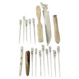 Assorted Ivory & Bone Brush Envelope Opener & more