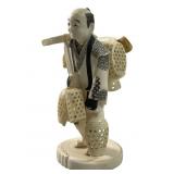 Signed Meiji Period Carved Ivory Okimono Man