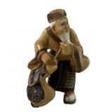 Meiji Period Carved Ivory Man With A Duck