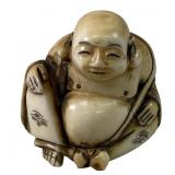 Meiji Carved Ivory Netsuke Of Laughing Buddha
