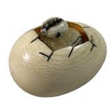 Meiji Period Carved Ivory Netsuke Hatching Chick