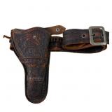 Vintage Leather Gun Rig / Holster Belt