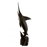 HAND CARVED IRONWOOD SWORDFISH SCULPTURE