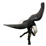 Large Cast Metal Bald Eagle Sculpture