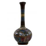 Antique Meiji Period cloisonné enamel vase
