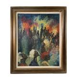 Unique Abstract Tribal Acrylic Oil Panting