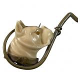 Antique Carved Bone Bulldog Pin