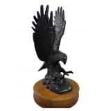 Bronze eagle On wood base