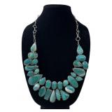 Large Blue Polished Agate Ladies Necklace
