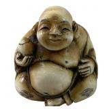 Meiji Period Laughing Buddha Carved Ivory