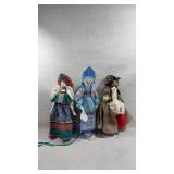 2 Russian folk costume doll, Peruvian folk art