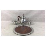Williamsburg Kirk Stieff Pewter Holloware Tea Set
