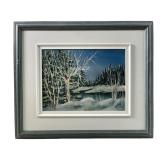 Signed Ginon Winter Landscape Oil Painting