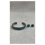 vintage 1920-1930s single row turquoise ingot