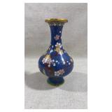 vintage Chinese cloisonnï¿½ vase featuring a blue