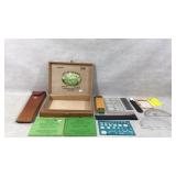 Vtg Cigar Box w Old Rulers,Scale Ruler