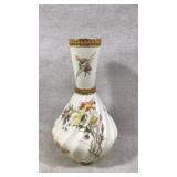 c1900 Royal Worcester Floral Long Neck Vase