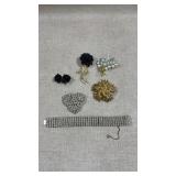 Large JUDY LEE Carved Black Celluloid Resin Rose