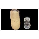 2 WEDGEWOOD Owl Paperweights- England Art Glass