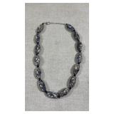 Vtg gray and blue color glazed ceramic and black