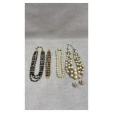 vintage Trifari black and gold-tone beaded