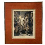 Maurice Jacque colored etching  "Paris Montmartre"