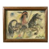 Framed Ted Degrazia Print On Board