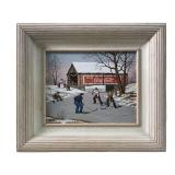 C. Carson Coca Cola Winter Scene Oil Painting
