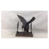 Vintage Wooden Carved Desk Set w Removable Quill