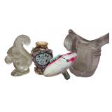 Vintage Figural Milk Glass Zeppelin C5 Electric