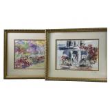 (2) Framed Billie Coyne signed Lithographs