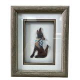 Signed Cooper Native Coyote Framed Art