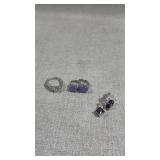sterling silver amethyst jewelry set including