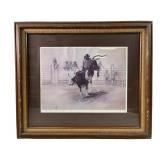 Carlos Hadaway Signed AP Cowboy Lithograph