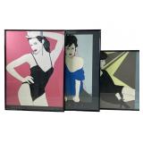 (3) Framed Patrick Nagel graphic posters