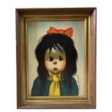 Signed BOLLINI Clown Child Oil Painting