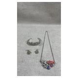 Kabana sterling silver and enamel tropical fish,