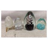 Large Egg Glass Paperweights