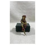 Antique Hirsch lady pirate chest MUSIC box