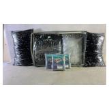 Four glitter throw pillows with case and three