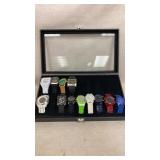 12 watches, with display case