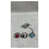 collection of three 925 silver jewelry items,