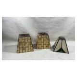 2 inlaid shell lamp shades, Tiffany-style s