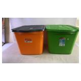Two Rubbermaid storage containers 18 gallon