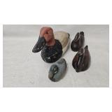 hand-carved wooden duck decoys